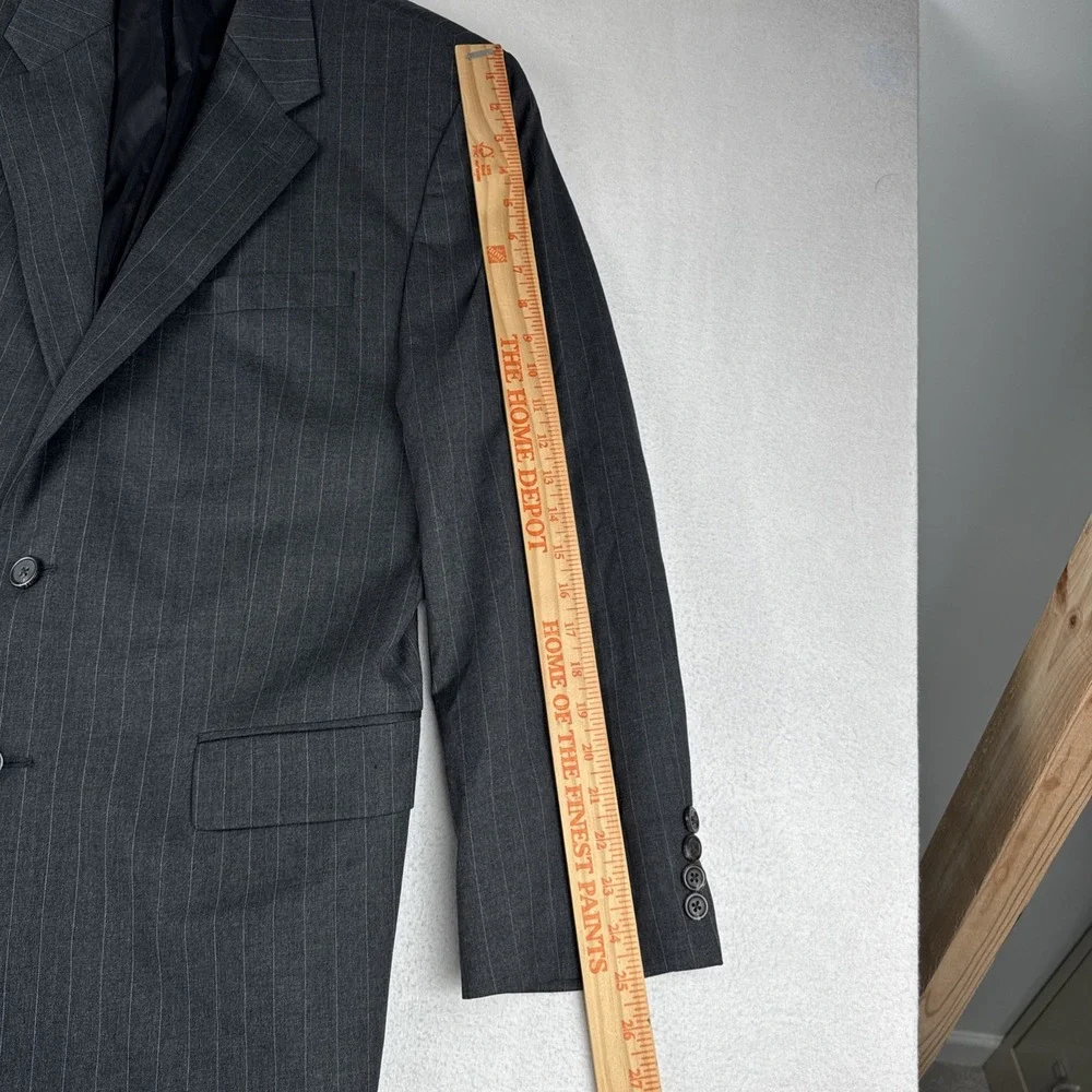 Lauren Ralph Lauren Mens Dark Gray Chalkstripe 2-Piece Suit 42L, 34*30 Wool